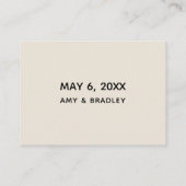 Lässige Handschrift Einfache Hochzeitsdetails Crem Begleitkarte (Rückseite)