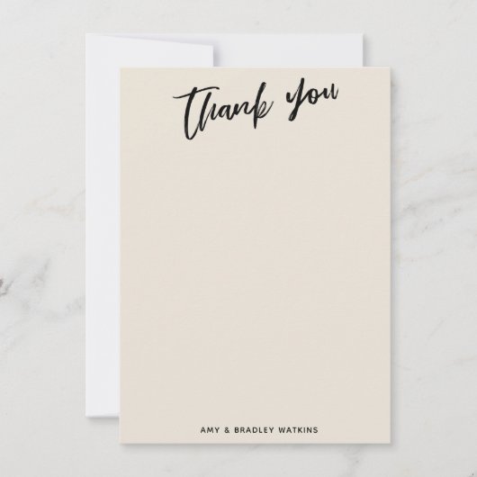 Lässige Handschrift Einfache Typografie Dankeskarte (Vorderseite)