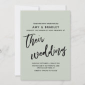 Lässige Handschrift Einfache Typografie-Hochzeitss Einladung (Vorderseite)