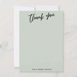 Lässige Handschrift Einfache Typografie-Seite Grün Dankeskarte