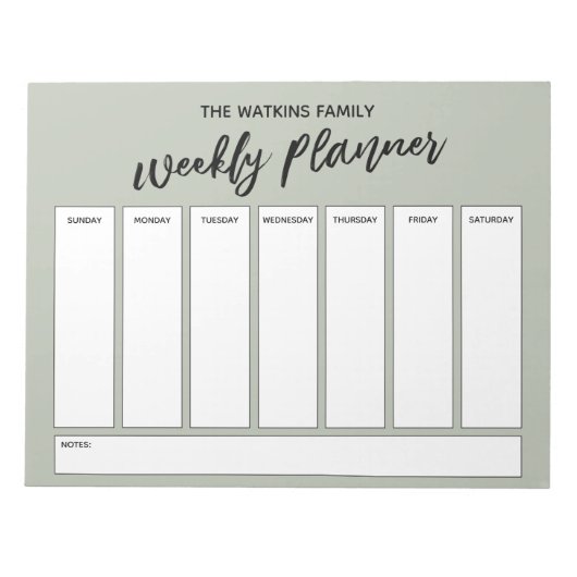 Lässige Handschrift Einfaches Weekly-Planner, Verp Notizblock (Vorderseite)