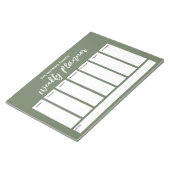 Lässige Handschrift Einfaches Wochenplaner, Oliven Notizblock (angewinkelt)