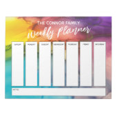 Lässige Handschrift farbiger Wochenplaner Notizblock (Vorderseite)