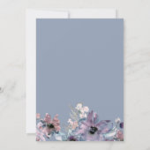 Lässige Handschrift floral Dusty Blue Wedding Einladung (Rückseite)