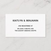 Lässige Handschrift Gold Typografy Gift Registry Begleitkarte (Rückseite)