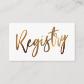 Lässige Handschrift Gold Typografy Gift Registry Begleitkarte (Vorderseite)