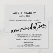 Lässige Handschrift Gray Wedding Unterkünfte Begleitkarte (Vorne/Hinten)