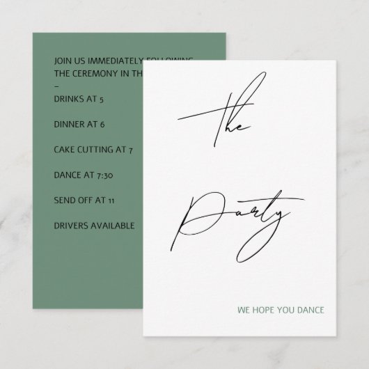 Lässige Handschrift-Hochzeit Begleitkarte (Vorne/Hinten)
