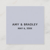 Lässige Handschrift Hochzeit Danke Dusty Blue Begleitkarte (Rückseite)