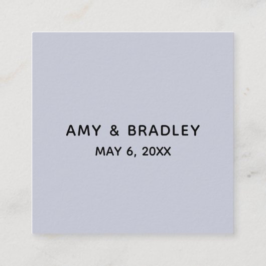 Lässige Handschrift Hochzeit Danke Dusty Blue Begleitkarte (Rückseite)