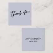 Lässige Handschrift Hochzeit Danke Dusty Blue Begleitkarte (Vorne/Hinten)