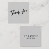 Lässige Handschrift Hochzeit Danke Light Gray Begleitkarte (Vorne/Hinten)