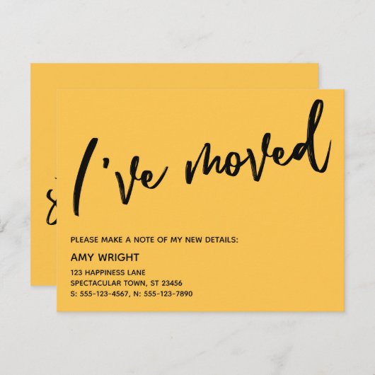 Lässige Handschrift Ich habe Apricot Yellow Card ü Mitteilungskarte (Vorne/Hinten)