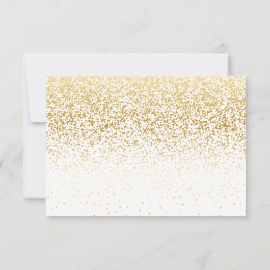 Lässige Handschrift mit Imitate Gold Confetti Wedd RSVP Karte (Rückseite)