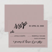 Lässige Handschrift mit Song Request Dusty Rose Pi RSVP Karte (Vorne/Hinten)