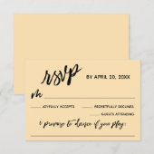 Lässige Handschrift mit Song Request Peach RSVP Karte (Vorne/Hinten)