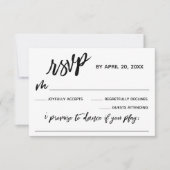 Lässige Handschrift mit Song Request Wedding RSVP Karte (Vorderseite)