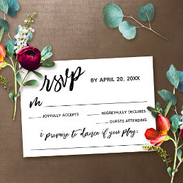 Lässige Handschrift mit Song Request Wedding RSVP Karte