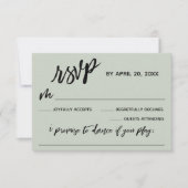Lässige Handschrift mit Song Request Wedding RSVP Karte (Vorderseite)