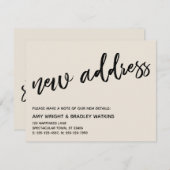 Lässige Handschrift Neue Ankündigung zur Adressenc (Vorne/Hinten)