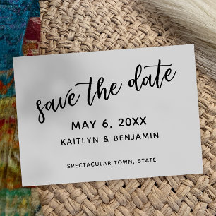 Lässige Handschrift Save the Date, einfache Hochze Date