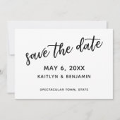 Lässige Handschrift Save the Date, einfache Hochze Date (Vorderseite)