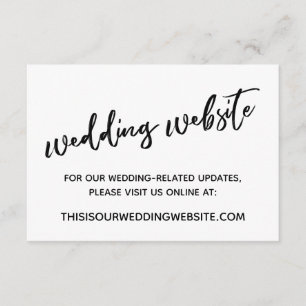 Lässige Handschrift Schwarz Weiß Hochzeitswebsite Begleitkarte