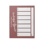 Lässige Handschrift, Simple Weekly Planner Marsala Notizblock (Rotiert)
