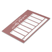 Lässige Handschrift, Simple Weekly Planner Marsala Notizblock (angewinkelt)