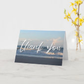 Lässige Handschrift Vielen Dank Abend Ocean Waves Karte (Gelbe Blume)