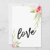 Lässige Handschrift Wasserfarben Blume Hochzeit Einladung (Rückseite)