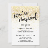 Lässige Handschrift Wir sind Verheiratet Gold Conf Einladung (Vorderseite)