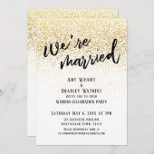 Lässige Handschrift Wir sind Verheiratet Gold Conf Einladung (Vorne/Hinten)