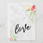 Lässige handschriftlich gestrichene Blume Marmorho Einladung (Rückseite)