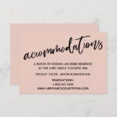 Lässige handschriftliche Hochzeitsunterkünfte Begleitkarte (Vorne/Hinten)