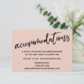 Lässige handschriftliche Hochzeitsunterkünfte Begleitkarte (Stehend Vorderseite)