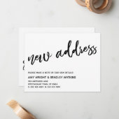 Lässige Handwriting Neue Adressankündigungskarte Mitteilungskarte (Vorderseite/Rückseite Beispiel)