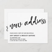 Lässige Handwriting Neue Adressankündigungskarte Mitteilungskarte (Vorne/Hinten)