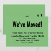 Lässige, helle grüne Karten "We ve Moved" (Vorne/Hinten)