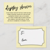 Lässige, hellgelbe Kinderdusche ohne Umschlag Begleitkarte (Vorne/Hinten)