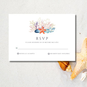 Lässige Hochzeit am Strand RSVP Karte