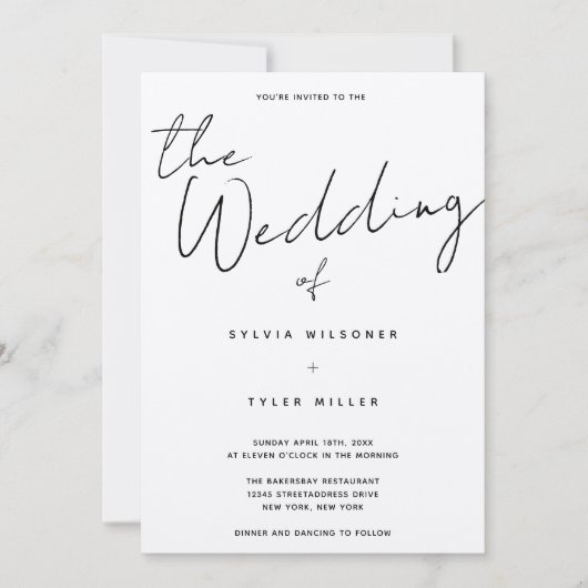 Lässige Hochzeit Einladung (Vorderseite)