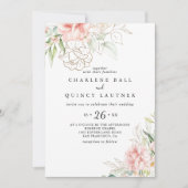 Lässige Hochzeit in Gold Green Foliage Einladung (Vorderseite)