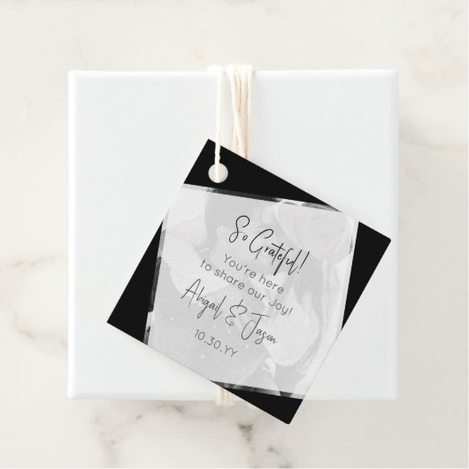 Lässige Hochzeit in Schwarz und Weiß Geschenkanhänger (Beispiel)