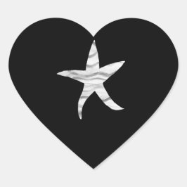 Lässige Hochzeit in Schwarzweiß Herz-Aufkleber