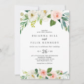 Lässige Hochzeit mit einfachen Blumenblättern Einladung (Vorderseite)