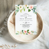 Lässige Hochzeit mit einfachen Blumenblättern Einladung