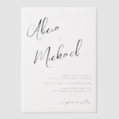 Lässige Hochzeit mit einfacher Kalligraphie Pergament Einladungen (Vorderseite)