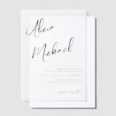 Lässige Hochzeit mit einfacher Kalligraphie Pergament Einladungen (Versetzt)