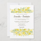 Lässige Hochzeit mit gelber Blüte Einladung (Vorderseite)